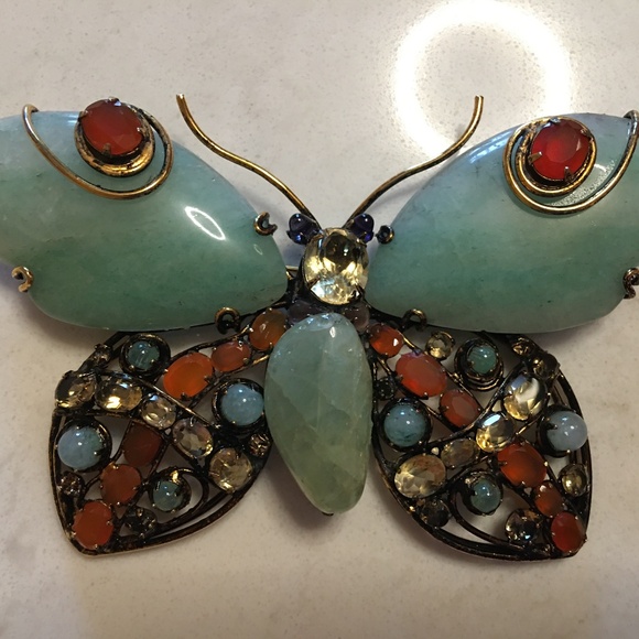 IRADJ MOINI Large Butterfly Insect Bug Brooch Pin Vintage Designer Jewelry - Picture 2 of 9